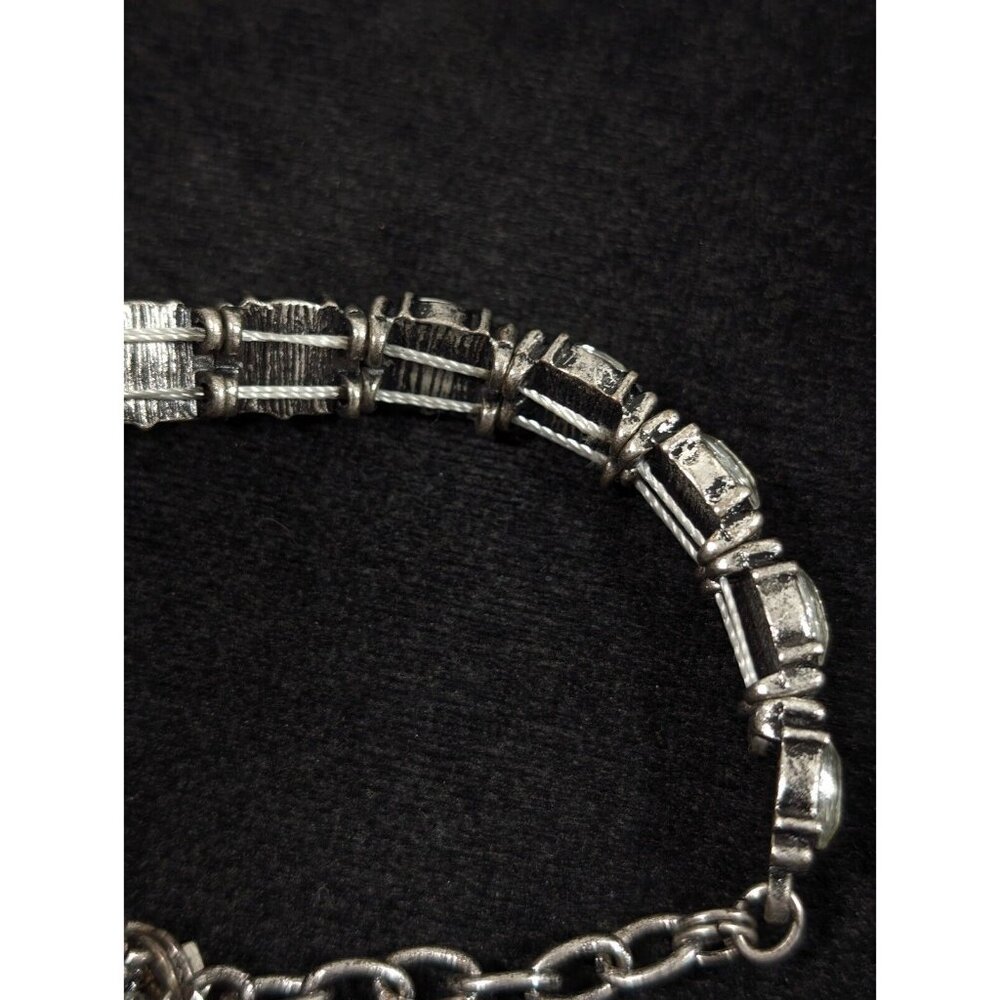 Sugarfix by BaubleBar Silver Tone Tennis Wrap Bracelet 14 inches - Picture 7 of 9